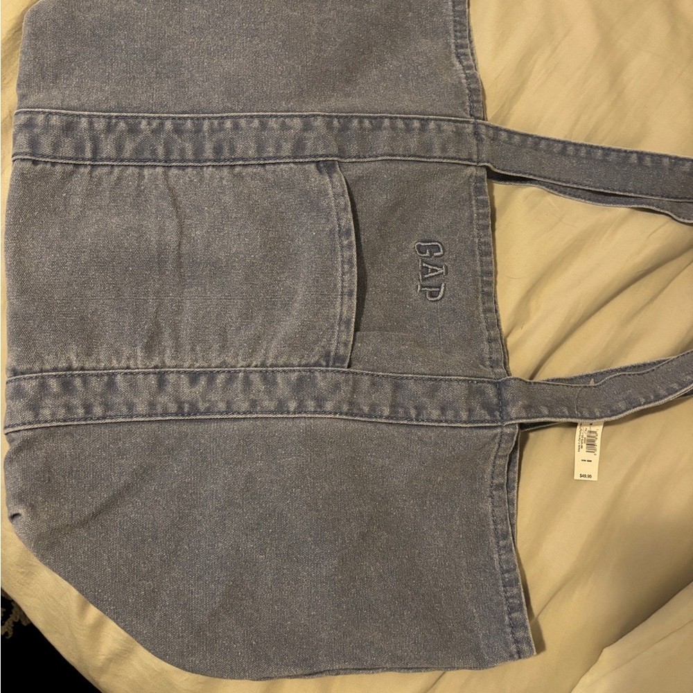 GAP Blue Denim Logo Tote Bag, Bainbridge Blue, NWT